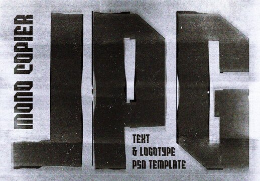 Mono Copier Text Effect Mockup