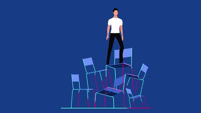 Leadership Concept &ndash; Man Reaching the Top of Career Success