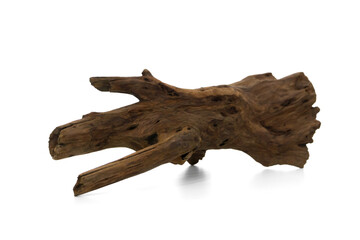 Natural Driftwood Branch Isolated on White Background