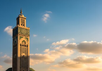 Hassan ii mosque minaret in casablanca morocco