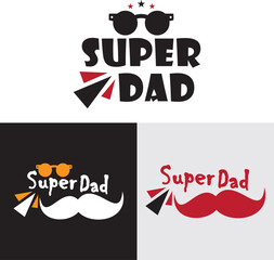 Super Dad Logo vector illustration. Super Dad typography icon symbol.