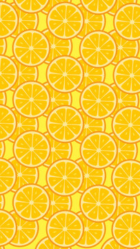 Vertical Orange Slice Pattern Yellow 9x16