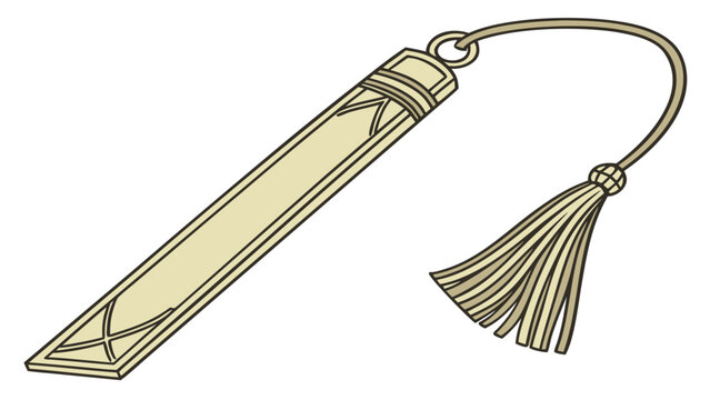 A minimalist vector illustration of a bookmark with a tassel
