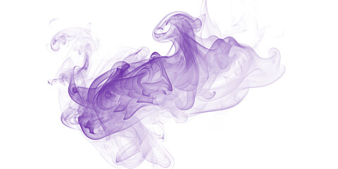 A vibrant purple smoke swirls against a dark background
