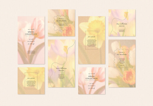 Spring Social Media Post Layout Set
