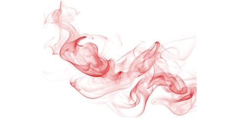 A vibrant red smoke swirls against a dark background