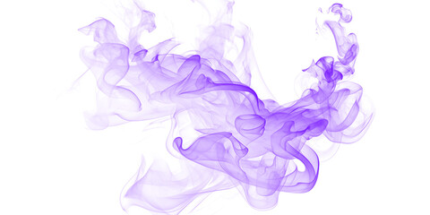 A vibrant purple smoke swirls against a dark background