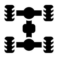 Car Axle Automotive line icon