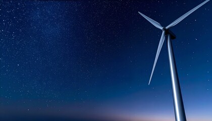 Wind Farm at Blue Hour &ndash; Sustainable Renewable Energy Landscape with Turbines