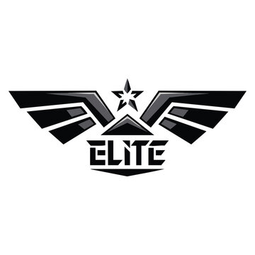 Simple elite army wings vector logo icon illustration isolated on white background suitable for web design military badge honor rank and emblem themes