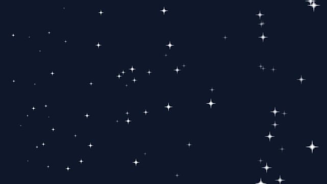 motion none Horizontal Sparkling White Stars on Dark Blue Background Animation