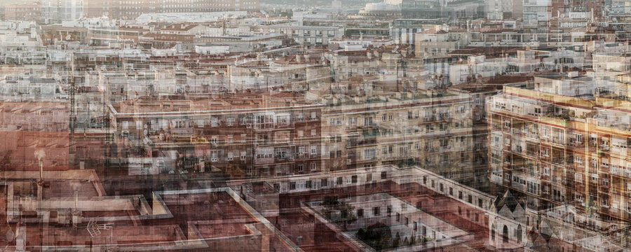 Architectural echo revealing repetitive metropolitan density