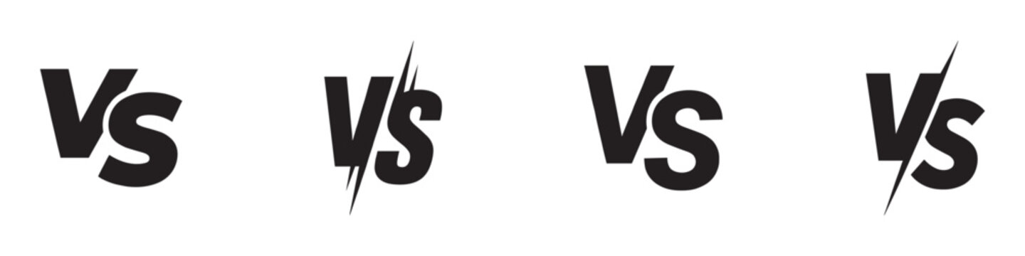 Versus icons set. VS letters set. Battle icons. Set of versus logo letters. VS or versus symbol design template for sports, fight, competition, battle, match, game.