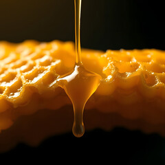 honey dripping from a spoon