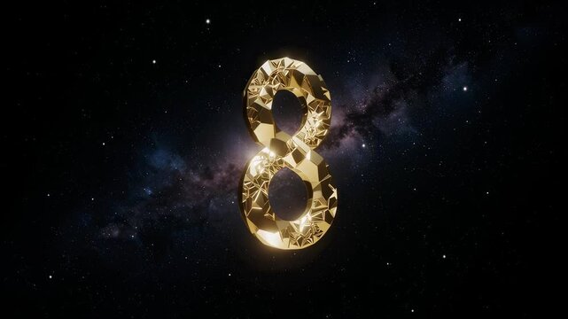 Bright vertical spaceship-like object floating in space against starry galaxy background