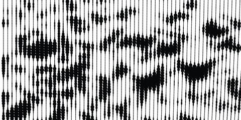 Horizontal stripe background with organic halftone blobs, optical illusion effect, modern graphic texture