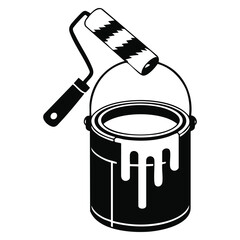 Painting logo template vector icon design perfect for creative art studio decoration renovation color services and artistic business identity usage