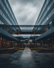 Fototapeta premium Unlocking Strategic Performance: A Vision of Cleansing Cloudy Skies Over Urban Landscapes Through AI Artistry