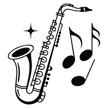 Saxophone icon vector illustration suitable for audio music sound production jazz performance entertainment media and creative design related visual projects