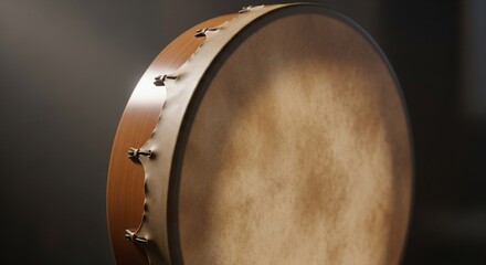 Fototapeta premium Close-up of a Tambourine with Blurred Background.