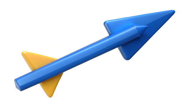 Glossy Plastic 3D Arrow Icon with Modern Minimal Design