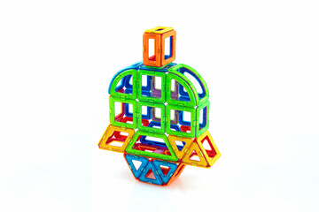 Magnetic Building Blocks Bell Structure Educational STEM Toy Studio Shot