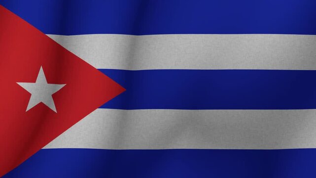 The flag of the flag of Republic of Cuba. The flag of Cuba flag in 3d format. 1080p HD animation for presentation