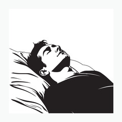 man sleeping on bed