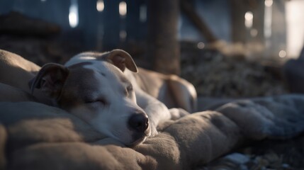 An impactful representation of abandoned dogs in shelter showcases their resilience, reinforcing the message that every animal deserves a chance at a loving home and emphasizing humane treatment