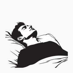 man sleeping on the bed