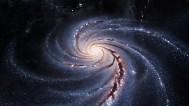 Stunning image of a spiral galaxy swirling gracefully through the cosmos with brilliant stars