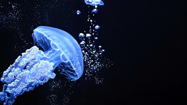 Luminous Jellyfish Aquatic Visual Motion Abstract