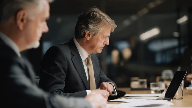 A disaster management meeting occurs in a conference room filled with experts discussing strategic responses and contingency plans to prepare for potential future catastrophes. cinematic color