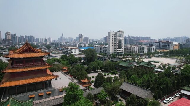 Chunqiu Tower Xuchang Henan China Aerial View