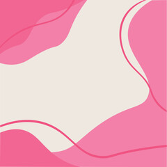 Minimalist Pink Abstract Background with Organic Waves and Copy Space