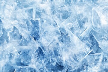 Fototapeta premium Frozen ice texture with clear and sharp edges found in a winter setting in the early morning light