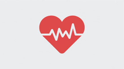 A minimalist medical logo design featuring a red heart shape with a white EKG heartbeat line running horizontally across its center (4)_traced