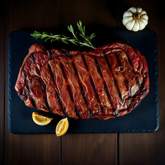 grilled meat with vegetables