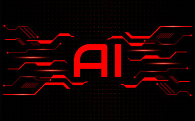 Artificial Intelligence ,AI chipset on circuit board, futuristic Technology Concept	
