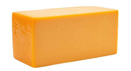 Block of cheddar cheese isolated PNG, dairy product with smooth texture and sharp flavor for cooking and snacking on transparent background