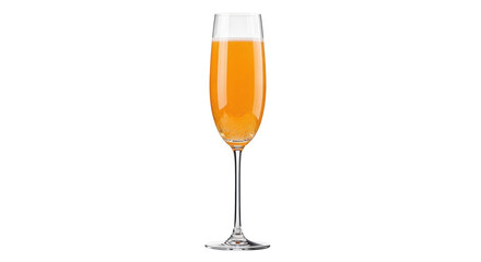 Mimosa cocktail in a flute glass isolated PNG, refreshing orange juice and champagne drink for celebrations on transparent background