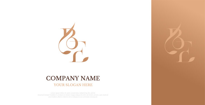 Initial BE Logo Design Elegant
