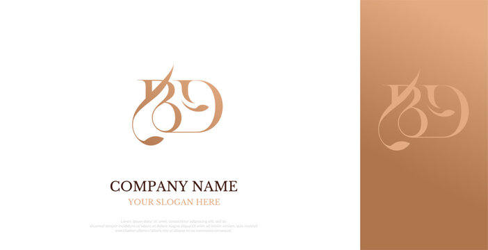 Initial BD Logo Design Elegant