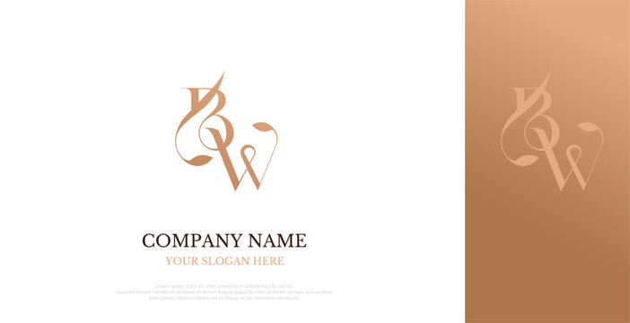 Initial BW Logo Design Elegant