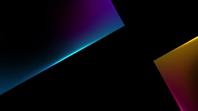 Blue, purple and orange glowing neon shapes abstract concept futuristic background. Technology geometric motion design. Video animation Ultra HD 4K 3840x2160