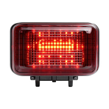 Rectangular car tail light with integrated turn signal for highway driving [Transparent Background PNG].