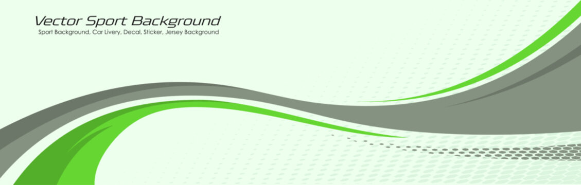 Design wrap decal or livery design. Abstract racing graphics green and gray backround. Editable vector template EPS 10