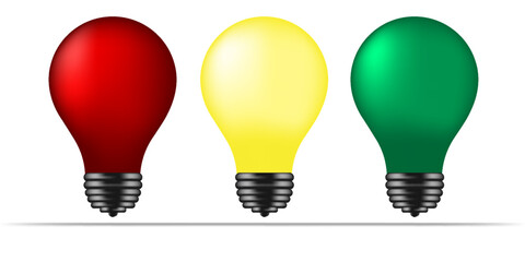 red, yellow and green lights isolated on white background,eps.10