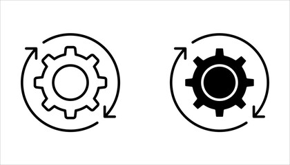 Function and Settings Icon Set &ndash; Gear, Configuration and System Symbols Vector Collection.