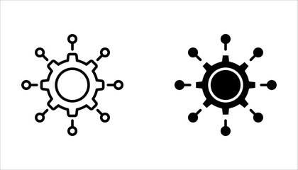 Function and Settings Icon Set Gear, Configuration and System Symbols Vector Collection.
